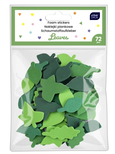 Interdruk Naklejki piankowe samoprzylepne 72szt.Leaves