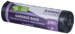 Worki na śmieci odpady DONAU EXPERT, klasyczne, LDPE, 240l, 10 szt., czarne