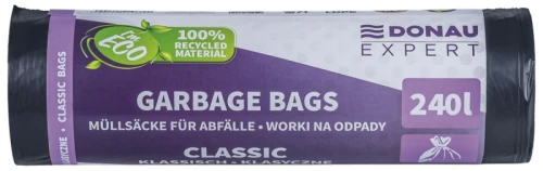 Worki na odpady DONAU EXPERT, klasyczne, LDPE, 240l, 10 szt., czarne