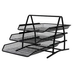 Zestaw Na Biurko Office Set Metalowy 3 Szufladki Czarny Q-Connect