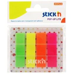 Hopax Zakładki Ind  W Podajniku 45x12mm  4 Kol Neon  (80 Kar )