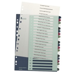Przekładki Leitz Style Numeryczne Od 1 Do 20 Z Możliwością Nadrukowania Tekstu Pp Maxi