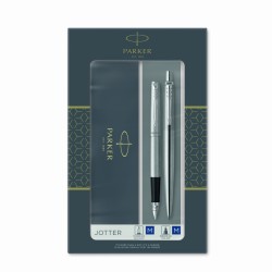 Parker Zestaw Duo Jotter Stainless Stell  Ct Długopis I Pióro Wieczne 2093258
