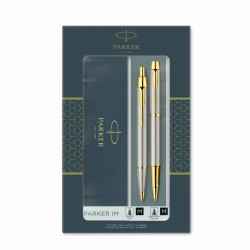 Parker Zestaw Duo Im  Brushed Metal Gt Długopis I Pióro Kulkowe 2093217