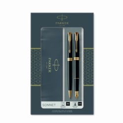 Parker Zestaw Duo Sonnet Black Gt Długopis I Pióro Wieczne 2093371