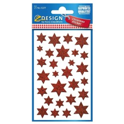 Avery Zweckform Naklejki Z-Design Świąteczne Gwiazdki Czerwone  52277