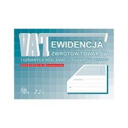 Michalczyk i Prokop Ewidencja Vat Zwrotu Towarów I Uznanych Reklamacji A4 Vu-72